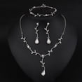 thumbnail image 4 of Valentine's Day Jewelry Set Romantic Alloy Necklace, Earrings, and Bracelet with Crystal Decorations Elegant Forest Ambiance Gift for Her, 4 of 6