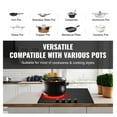 thumbnail image 3 of Electric Cooktop 24 Inch, 4 Burners Built-in Stove Top 6000W, Ceramic Radiant Cooktop, Knob Control, 11 Heat Levels, 220-240V, Hardwire, 3 of 7