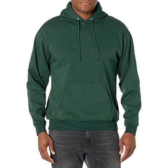 Hanes Men's Pullover EcoSmart Hooded Sweatshirt, Deep Forest, X-Large