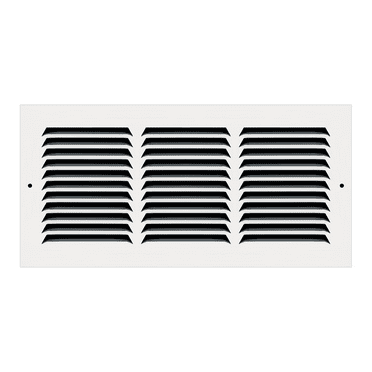 White Steel Wall Return Air Grill - For Duct Opening of 14" x 6" - Overall Size 15 3/4" x 7 3/4"