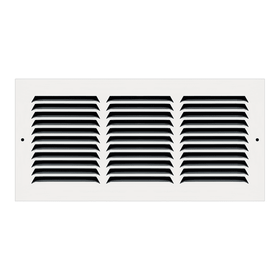 White Steel Wall Return Air Grill - For Duct Opening of 14" x 6" - Overall Size 15 3/4" x 7 3/4"