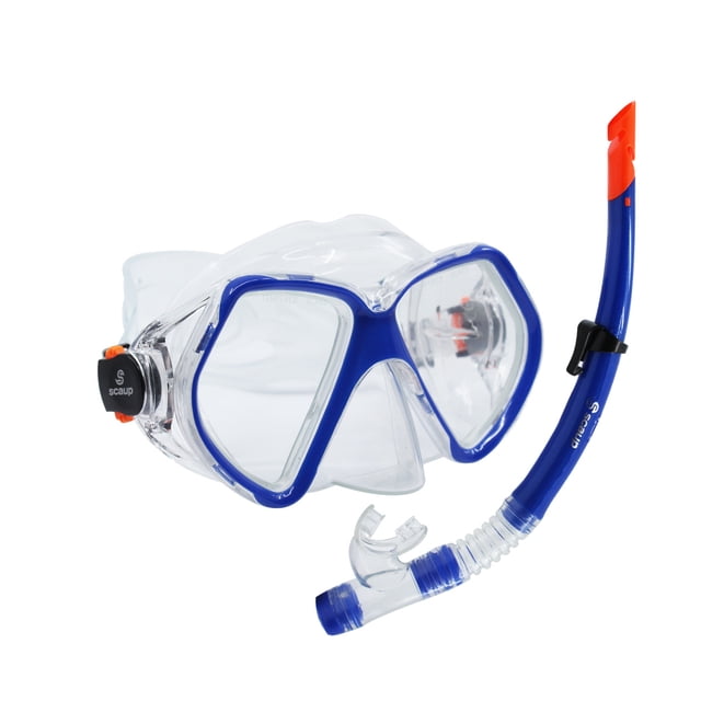 SCAUP Bavaro Recreational Snorkeling Set - Diving Mask and Dry-Top Snorkel Kit, for Adults