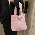 thumbnail image 6 of husxh Soft Plush Solid Portable Travel Purse Women Shoulder Handbags Retro Autumn Winter Clutch Handbag for Ladies Girl Gift, 6 of 9