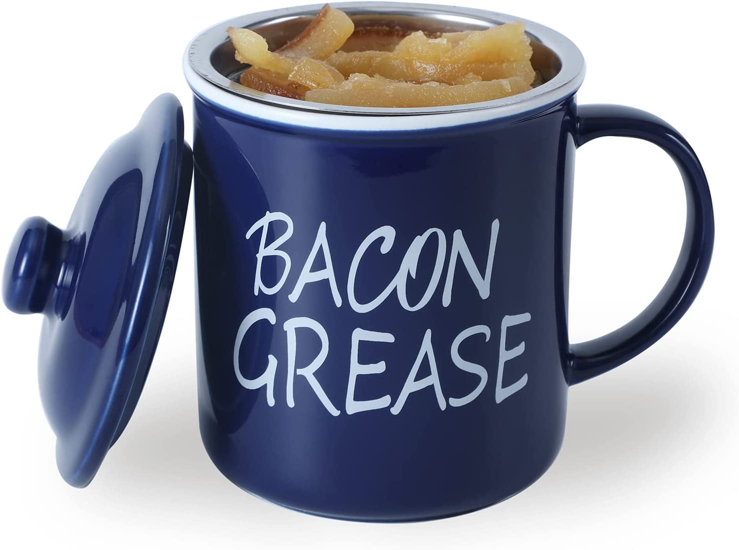 Ceramic Bacon Grease Container Keeper Coffee Sugar Can High
