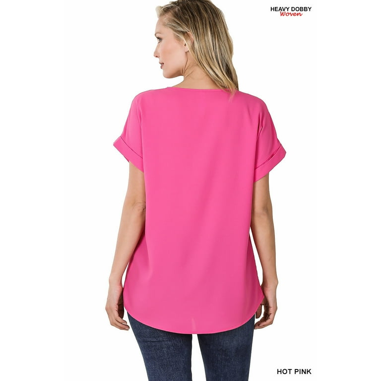 boat neck short sleeve blouse