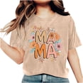 thumbnail image 6 of GaThRRgYP Going Out Tops for Women,Plus Size T Shirts for Women,Women Mother's Day Gift Mom Flower Print Short Sleeve Round Neck T-shirt Pattern Top Khaki XXXL, 6 of 7