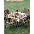 thumbnail image 3 of Outdoor Tablecloth with Umbrella Hole and Zipper, Christmas Pine Square Table Cloth 60x60 Inch Waterproof Tablecloth, House Candy Sage Green Leaves Picnic Table Cover for Patio Camping, 3 of 7