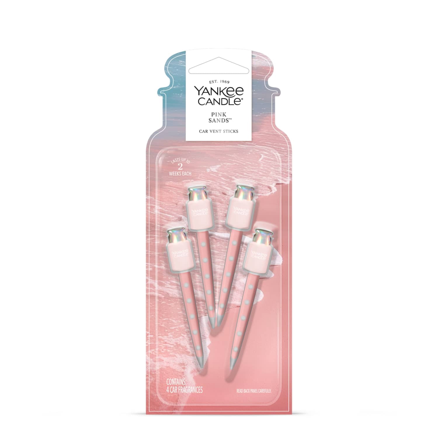 (2 pack) Yankee Candle Car Air Freshener Vent Sticks, Pink Sands, 4 Count
