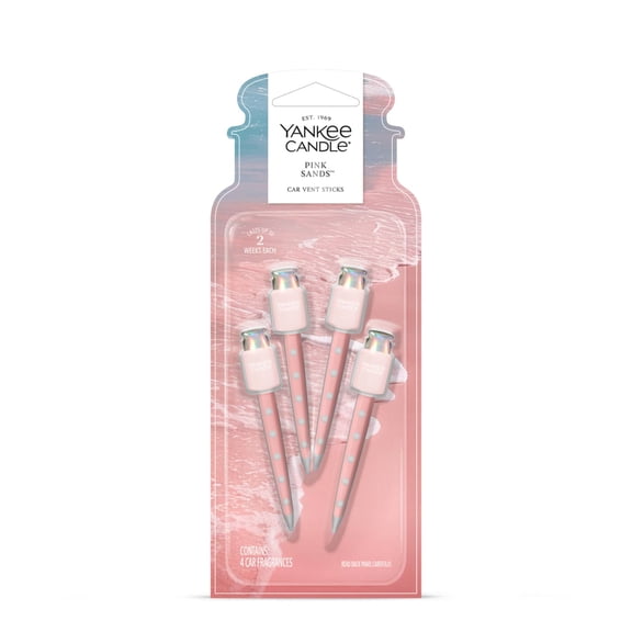 Yankee Candle Car Air Freshener Vent Sticks, Pink Sands, 4 Count