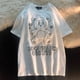 thumbnail image 2 of Camiseta Mujer Dibujos Animados Manga Corta Cuello Redondo Casual Algodón Top, Blanco, L kenally  AP001524-06B, 2 of 7