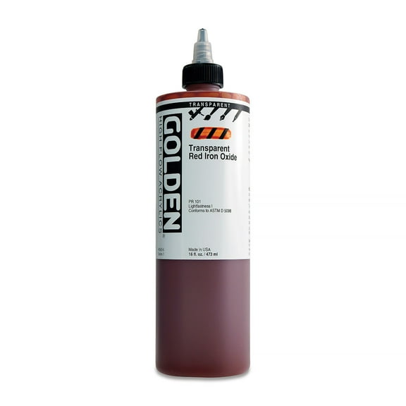 Golden� High Flow Acrylic, 16 oz., Transparent Red Iron Oxide