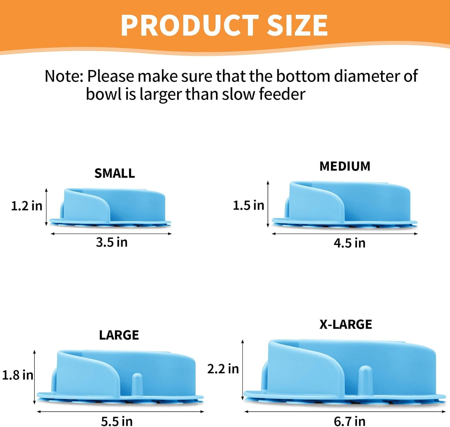 Slow Feeder Dog Bowls Insert,  Soft Silicone Slow Eating Dog Food Bowl for Small, Medium and Large Dogs, Compatible with Regular and Elevated Bowls Blue,XL