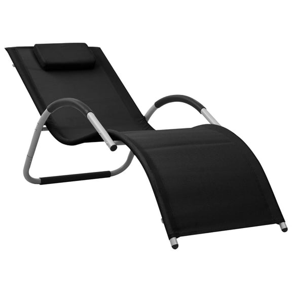 vidaXL Patio Lounge Chair Outdoor Sunbed with Pillow Sunlounger Textilene