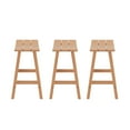 thumbnail image 4 of Costaelm 24" Poly Outdoor Patio Counter Stool (Set of 3), Teak, 4 of 6