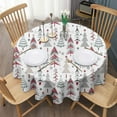 thumbnail image 3 of White Christmas Tree Pattern Round Tablecloth 60"x60",Wrinkle Wipeable Table Cloth for Kitchen Dining Room Picnic Patio Party, 3 of 6
