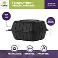 thumbnail image 3 of CIAO! 6"x6"x3" MFPP Black Hinged Container With Lid 1 Compartment (Case of 300), 3 of 10