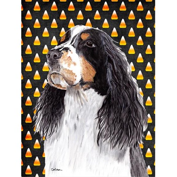 Springer Spaniel Candy Corn Halloween Portrait Flag Garden Size