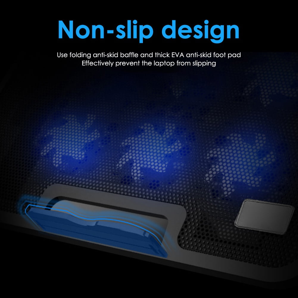 Naierhg 2 USB Ports Six Cooling Fans Laptop Cooler Pad Notebook Stand for 14/15.6Inch