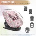 thumbnail image 7 of KUIFORTI Baby Car Seat Sun Shade Cover, Pink Butterfly Car Seat Cover Blocks Out Heat & Sun, Keeps Your Toddler Baby Seat Cooling, Reflective Baby Seat Covers, Universal Most Baby Car Seat, 7 of 7