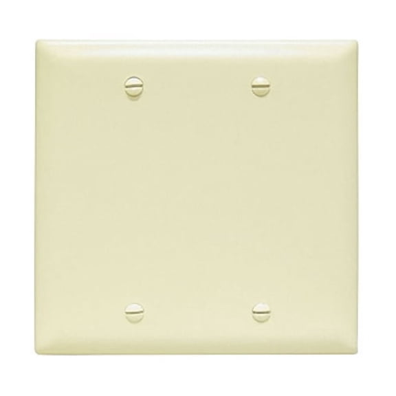 Pass & Seymour Legrand TP23-I 2-Gang Blank Wall Plate, Trademaster Size Cover, Unbreakable Nylon, Ivory