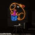 thumbnail image 4 of Glowneon Neon Capybara Drink Boba Tea, Capybara Bubble Milk Tea Decor, 4 of 5