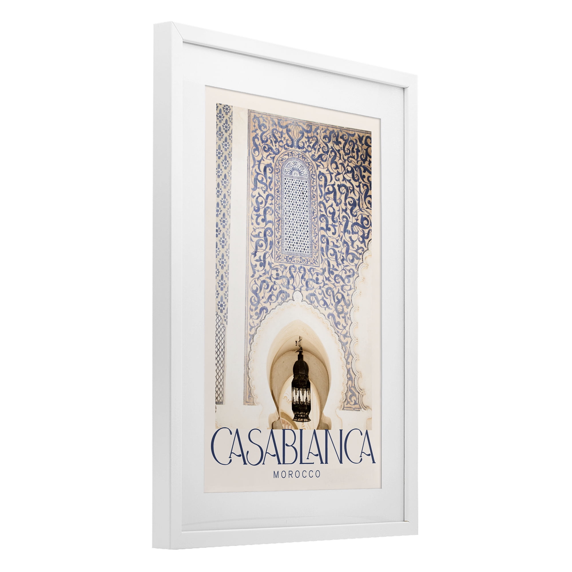 Stupell Industries Ornate Casablanca Architecture White Framed Print Under Glass, design by Emily Navas