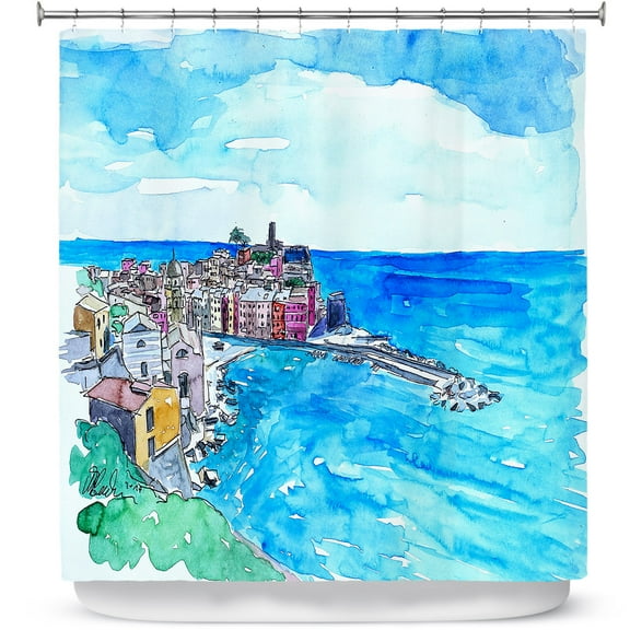 Shower Curtains 70" x 73" from DiaNoche Designs by Markus Bleichner - Vernazza Italian Riviera 2