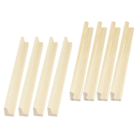 EXHUMKY 8Pcs Wooden Domino Trays Khaki Oblique Angle Design Free Hands While Playing