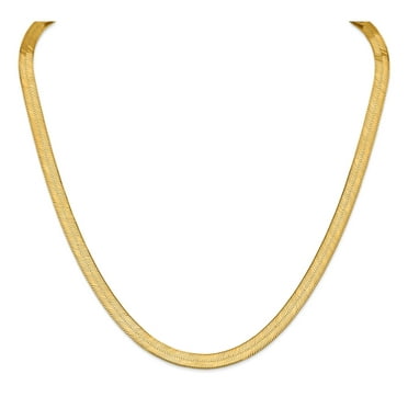 14k Yellow Solid Gold Imperial Herringbone Chain Necklace, 5.0 