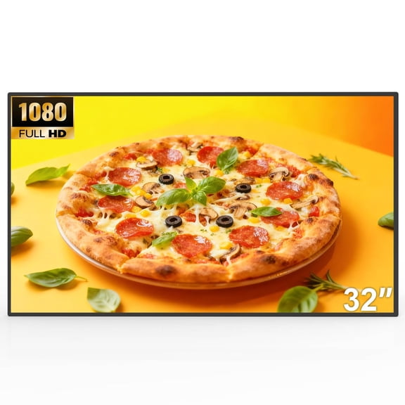 32 Inch Digital Signage, 2K UHD LCD Display Screen, 500nits High Brightness Wall Mount Digital Signage, CMS/USB/WiFi/Port Player, Smart Split Screen, 24/7 Operation, Android 11 OS
