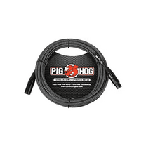 Pig Hog PHM10BKW Black/White Woven High Performance XLR Microphone Cable, 10 Feet