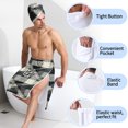thumbnail image 5 of Colevkie 2 Pieces Bath Wrap Set Shower Skirt & Bath Towel for Men Soft Adjustable Polyester Beach Towel Spa Towel Quick Drying Portable Printed Black White Checkered Pattern, 5 of 7