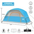 thumbnail image 2 of CAMPROS 6 Person Camping Tents, Waterproof Windproof Family Dome Tent with Rainfly, Large Mesh Windows, Wider Door, Portable with Carry Bag, 2 of 9