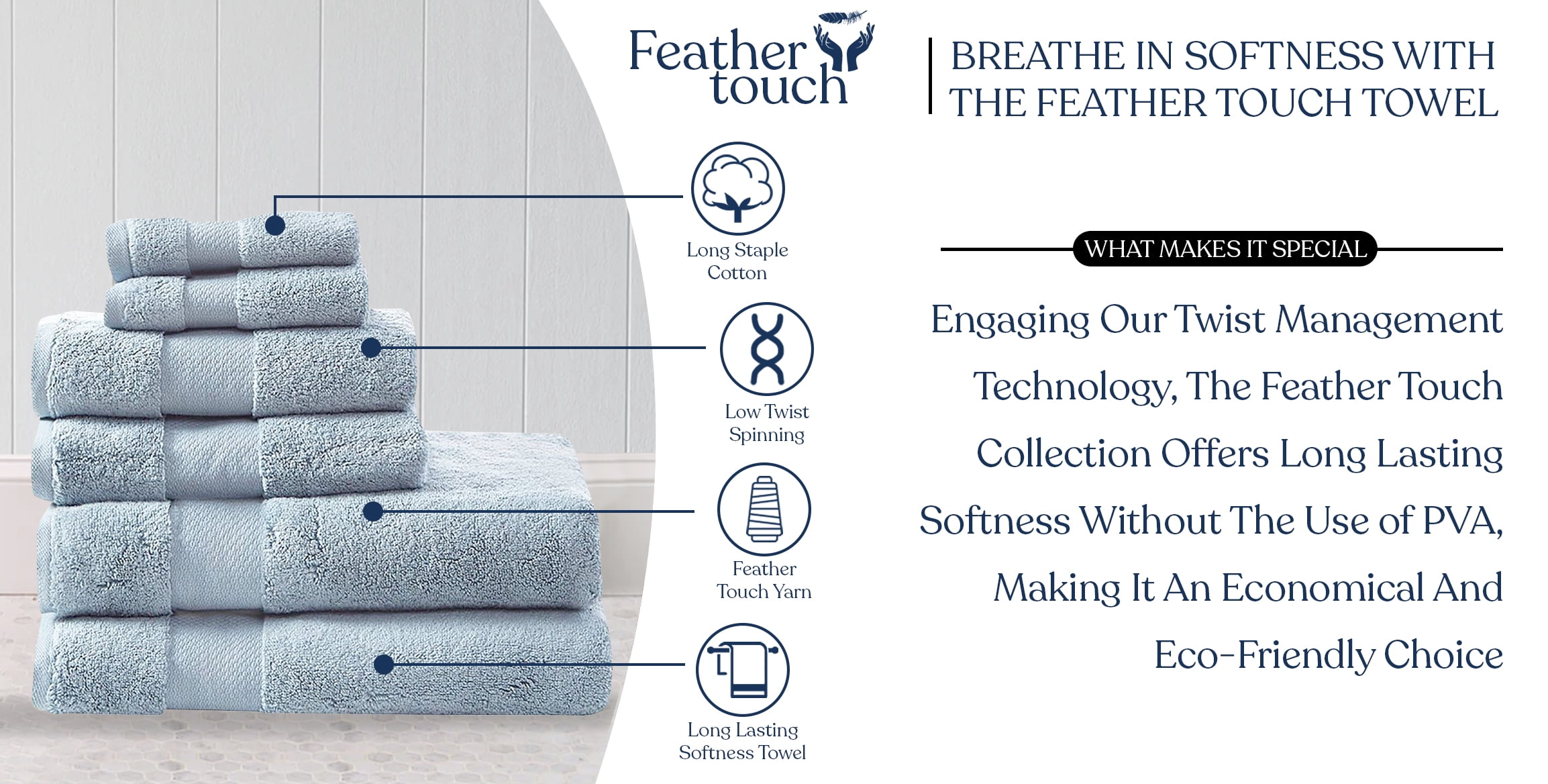 Delara 10-Piece Organic Cotton Towel Set, 650 GSM Luxury Plush, Quick Dry & Ultra-Absorbent, GOTS & OEKO-TEX Certified, Light Blue