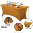 thumbnail image 2 of GFDYREE Spandex Tablecloth 6FT Stretch Table Cover Fitted Rectangular Tables, Universal Stretch Patio Table Cloth for Wedding, Banquet, Party and Event（Gold, 6FT, 2 of 7