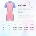 thumbnail image 7 of Haitryli Girls Boys Short Sleeve One Piece Shorty Wetsuit Rashguard Surfing Diving Bathing Suit Pink 10, 7 of 7