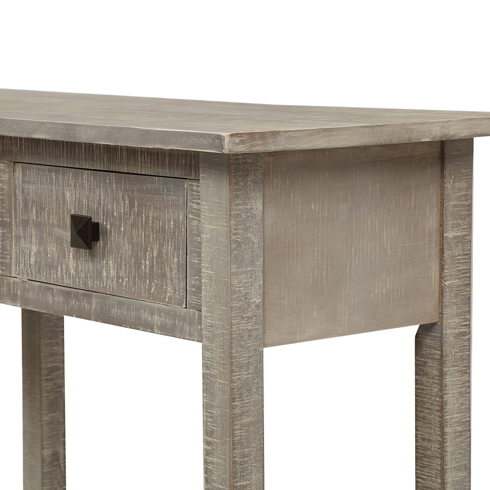 Kepooman Rustic Console Table, Brushed Texture Sofa Side Table with Drawers and Bottom Shelf, Entryway Console Cabinet for Living Room Kepooman Rustic Console Table, Brushed Texture Sofa Side Table with Drawers and Bottom Shelf, Entryway Console Cabinet for Living Room