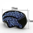 thumbnail image 3 of Womens Black Aquamarine Ring Anillo Para Mujer Stainless Steel Ring with Top Grade Crystal in Light Sapphire Rome, 3 of 4