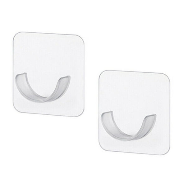 2× Adhesive Shower Curtain Rod Holder Wall Mounted Shower Rods Holder Drill