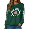 thumbnail image 7 of felwors Football Sweatshirts for Women Game Day Football Season Graphic Sweatshirt Long Sleeve Shirt Soccer Fans Pullover Green, M, 7 of 7