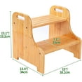thumbnail image 3 of Utoplike Bamboo Step Stool 2 Tier, Step Treads with Cutout Handles, Non-Slip, 3 of 6
