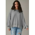 thumbnail image 3 of Casual Gray Waffle Knit Top for Fall - Perfect for Daily Wear | [ZhiHiMeRi] | (US 8-10)M, 3 of 12