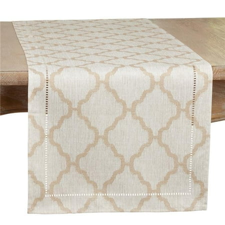

Saro Lifestyle 6718.T16120B 16 x 120 in. Laser-Cut Hemstitch Runner Taupe