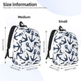 thumbnail image 4 of Balery Navy Blue Anchors Vintage Canvas Backpack for Men and Women - Large Capacity, Durable Travel Laptop Bag for School, Work, Hiking, and Outdoor Activities, 4 of 7