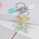 thumbnail image 2 of Llavero de letras con borlas verdes | Colgante de cristal acrílico | Lámina de oro, pegamento en gota, joyería de piedra engrosada | Amuleto de bolso con estilo, accesorio para mochila | 1 pieza, 2 of 2