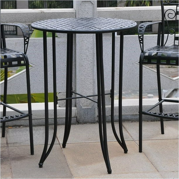 Pemberly Row Iron Antique All Weather, Patio Bar Height Table