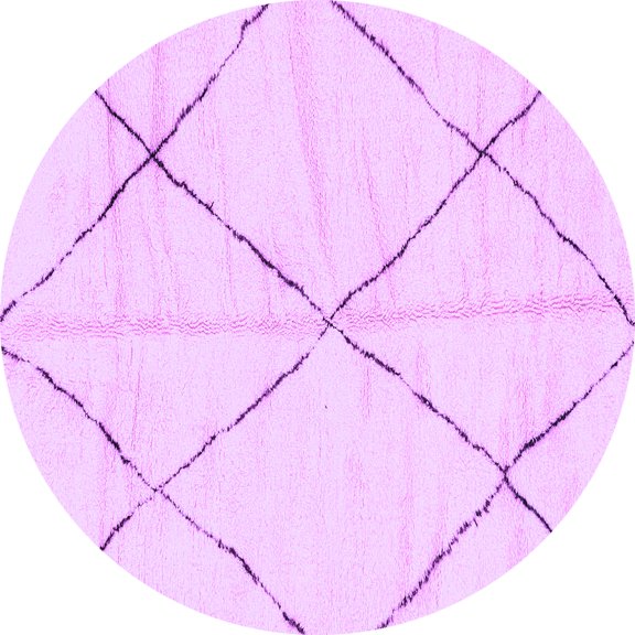 Ahgly Company Indoor Round Solid Purple Modern Area Rugs, 6' Round