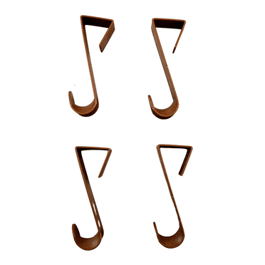 4-Pack of 3.5 in., Plastic Over-The-Door Hangers & Over The Door Hooks Brown