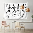 thumbnail image 5 of Skeletons Dance Tapestry, Halloween Death Bones Wall Hanging Tapestries Dorm Room Home Decor, 60" x 40", 5 of 7