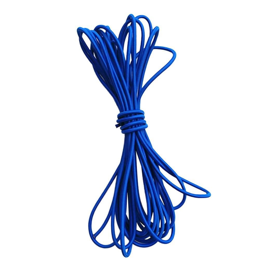6mm Elastic Bungee Shock Cord Tie Down Rope for Tent Canopy Awning Blue 5m 